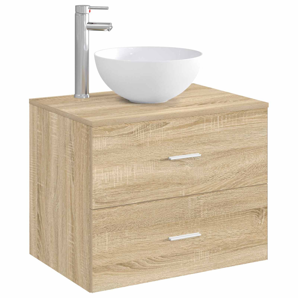 Waschbecken mit Wasserhahn und Abfluss Chrom
