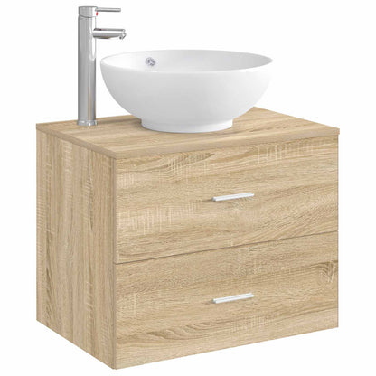 Waschbecken mit Wasserhahn und Abfluss Chrom 44 x 44 x 16 cm