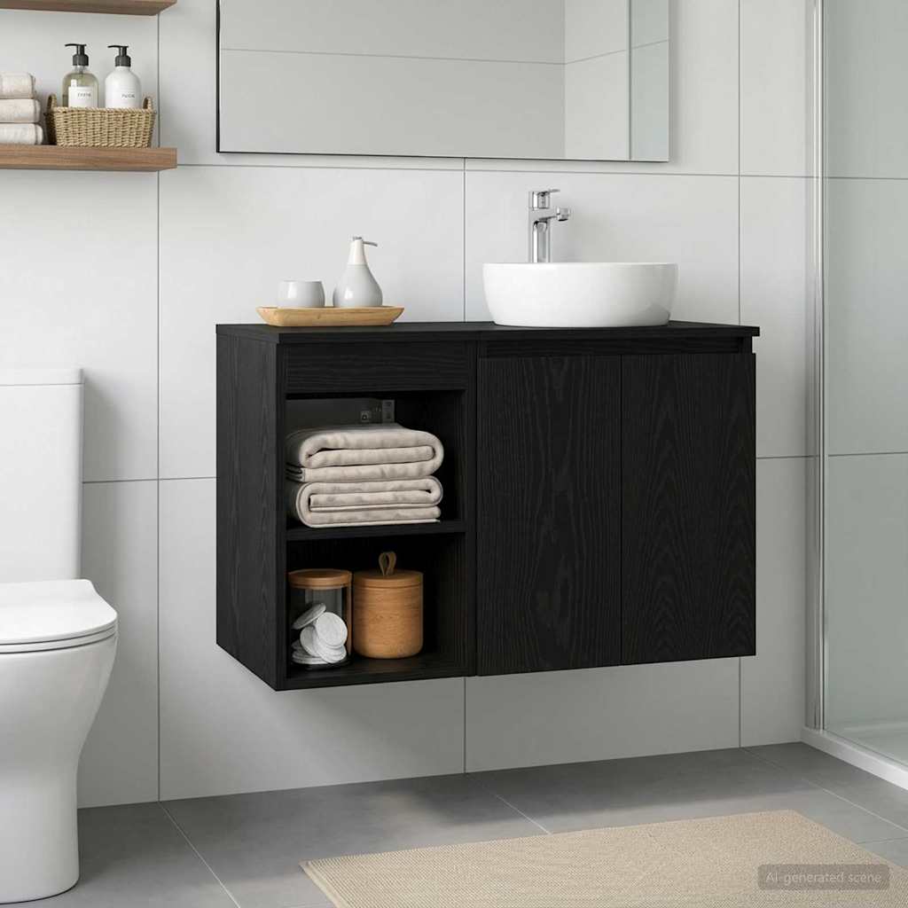 Badezimmerschrank Inzwischen Schwarze Eiche 30 x 41 x 50 cm