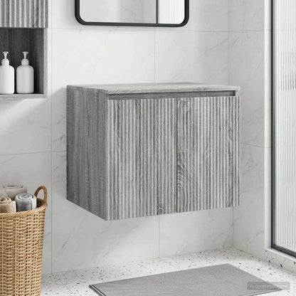Wandmontierter Badezimmerschrank Grau Sonoma