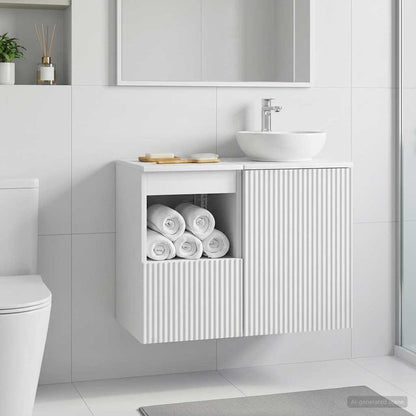 Badezimmerschrank Weiß 30 x 35 x 50 cm Holzwerkstoff