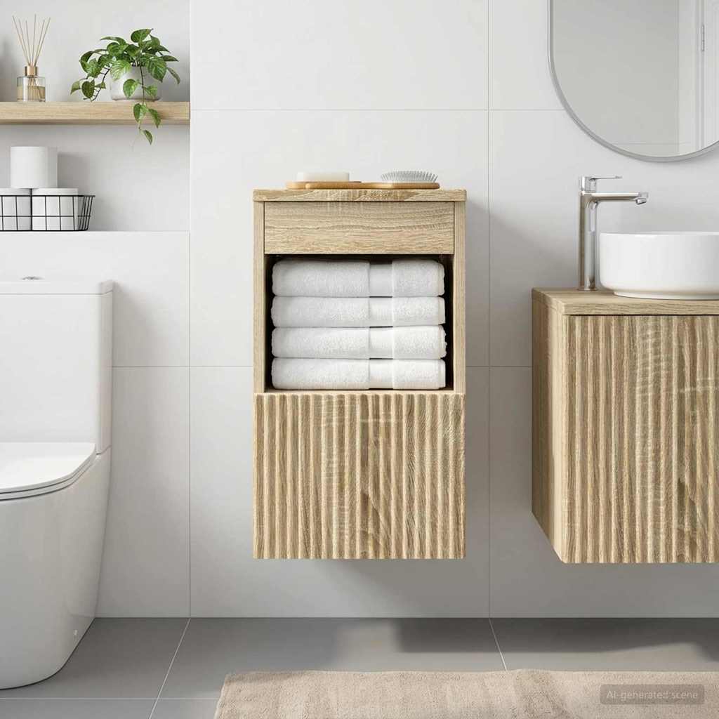 Badezimmerschrank Sonoma-Eiche 30 x 41 x 50 cm Holzwerkstoff