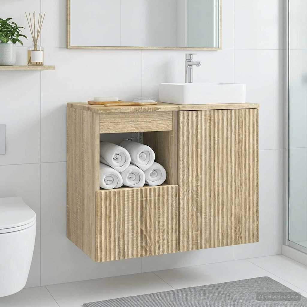 Badezimmerschrank Sonoma-Eiche 30 x 41 x 50 cm Holzwerkstoff