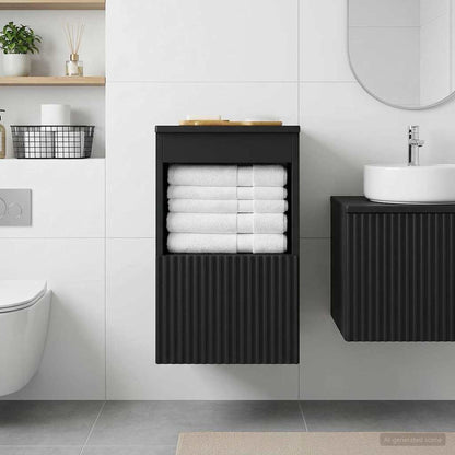 Badezimmerschrank Schwarz 30 x 44,5 x 50 cm Holzwerkstoff
