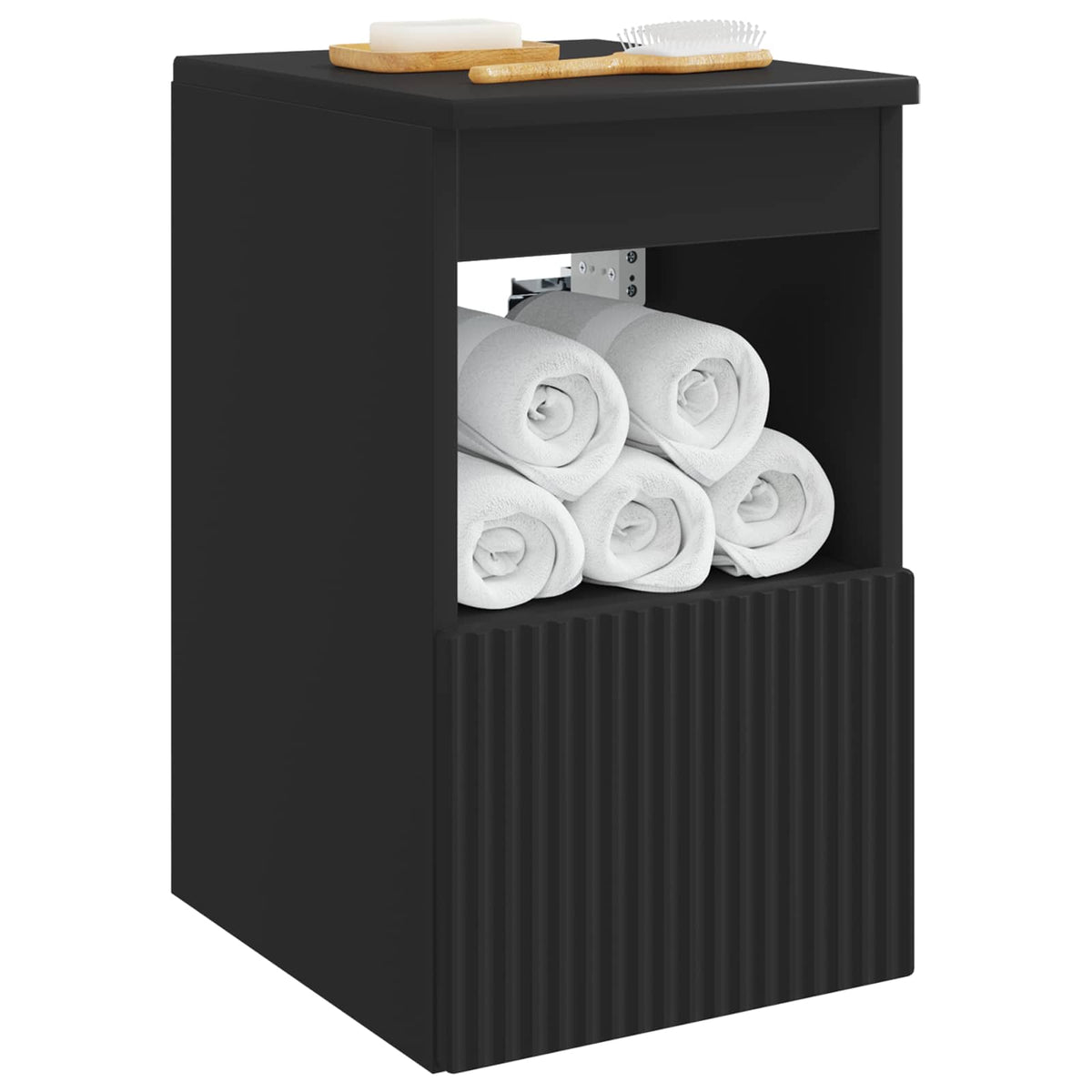 Badezimmerschrank Schwarz 30 x 44,5 x 50 cm Holzwerkstoff