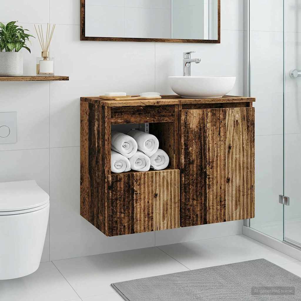 Badezimmerschrank Altholz 30 x 44,5 x 50 cm Holzwerkstoff