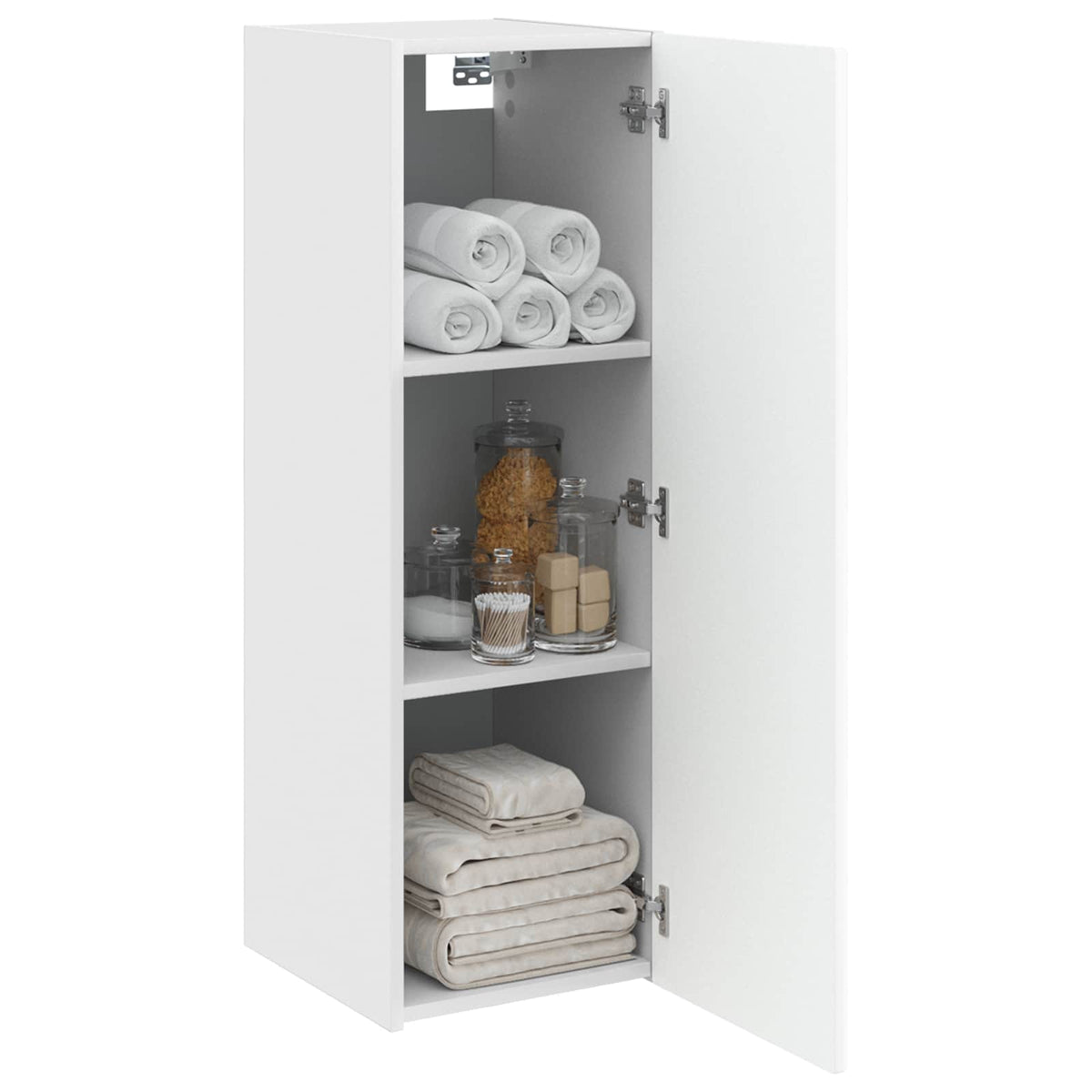 Wandmontierter Badezimmerschrank Weiß 33 x 34,5 x 100 cm