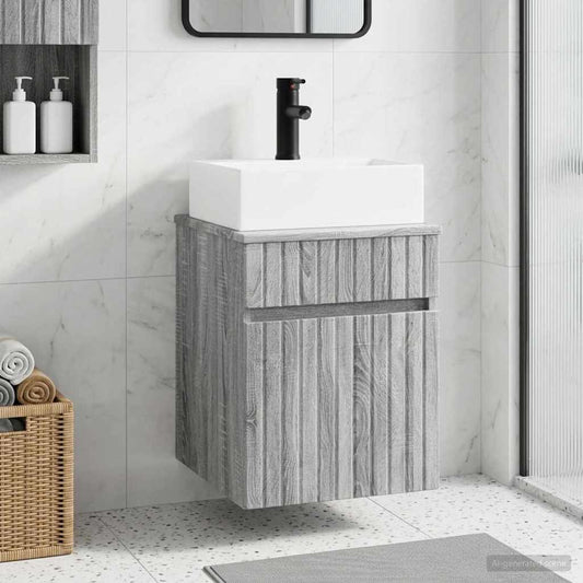 Wandmontierter Waschbecken Vanity Grau Sonoma 39 x 41 x 62,5 cm