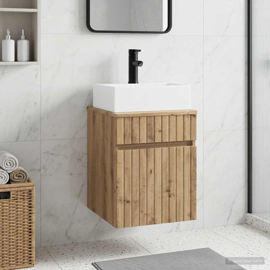 Wandmontierter Waschbecken Vanity Artisan-Eiche