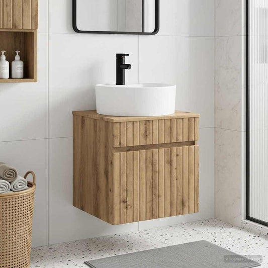 Wandmontierte Waschbecken-Vanität Artisan-Eiche