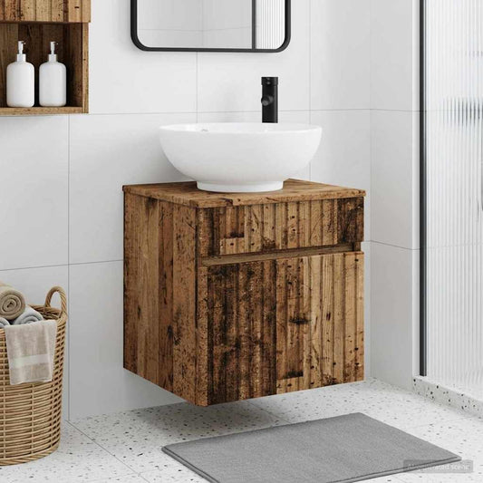 Wandmontierte Waschbecken-Vanität Altholz 49 x 44,5 x 66,5 cm