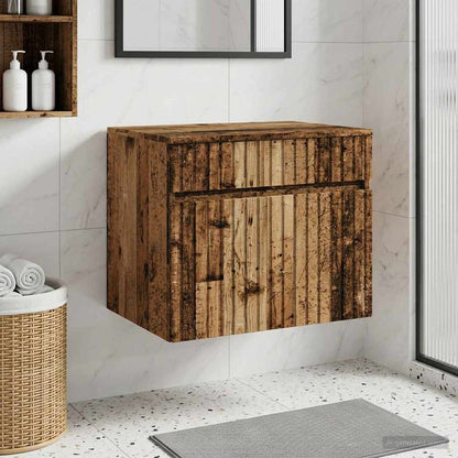 Wandmontierter Badezimmerschrank Altholz 59 x 44,5 x 50 cm