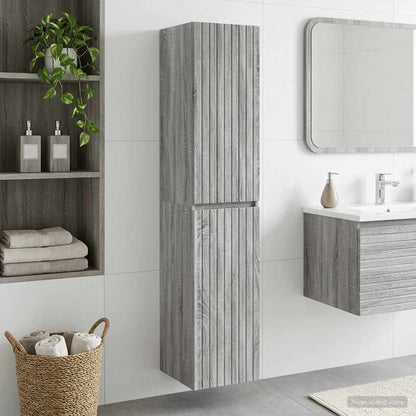 Wandmontierter Badezimmerschrank Grau Sonoma 33 x 34,5 x 160 cm