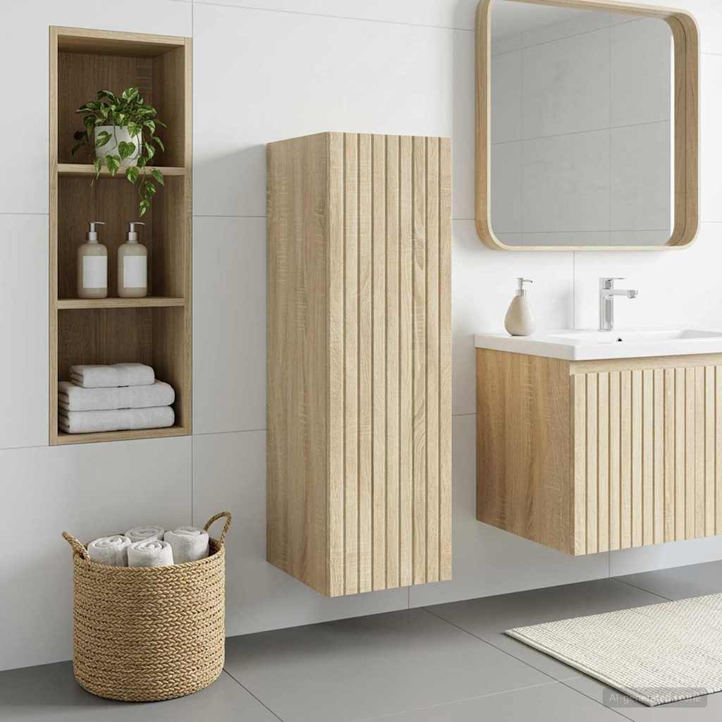 Wandmontierter Badezimmerschrank Sonoma-Eiche