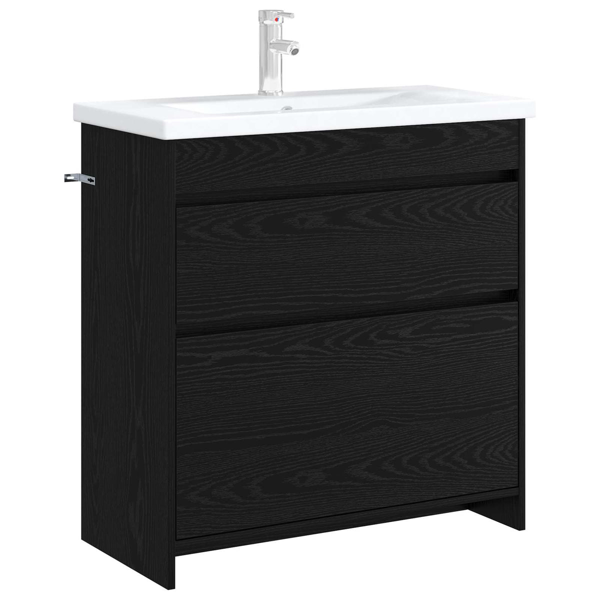 Unter dem Waschbecken Badschrank Schwarz Eichen-Optik