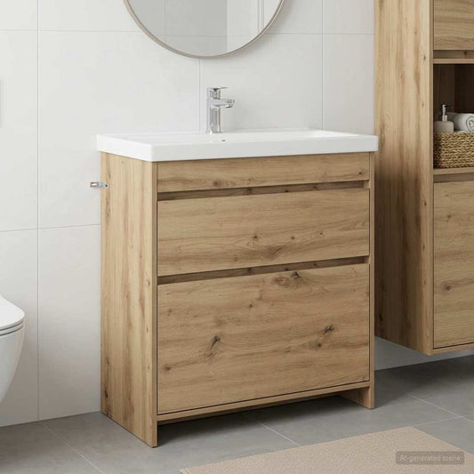 Badunterschrank Artisan-Eiche 78,5 x 37,5 x 81 cm Holzwerkstoff
