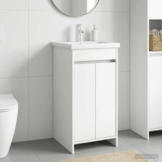 Badezimmerschrank mit Waschbecken Weiß 42 x 40 x 84,5 cm