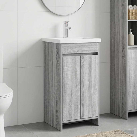 Badezimmerschrank mit Waschbecken Grau Sonoma 42 x 40 x 84,5 cm