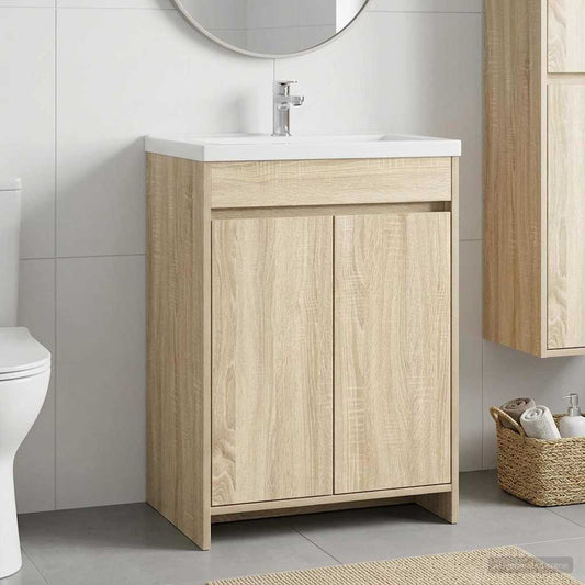 Badunterschrank Sonoma-Eiche 56 x 37,5 x 81 cm Holzwerkstoff
