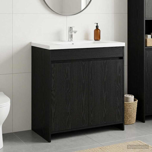 Badunterschrank Schwarze Eiche 78,5 x 37,5 x 81 cm