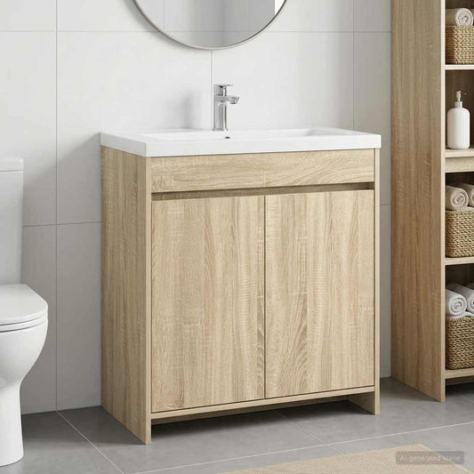 Badunterschrank Sonoma-Eiche 78,5 x 37,5 x 81 cm Holzwerkstoff