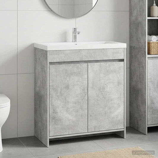 Badunterschrank Betongrau 78,5 x 37,5 x 81 cm Holzwerkstoff