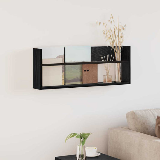 Magazinregal Schwarz Eichen-Optik 80 x 12 x 30 cm Holzwerkstoff