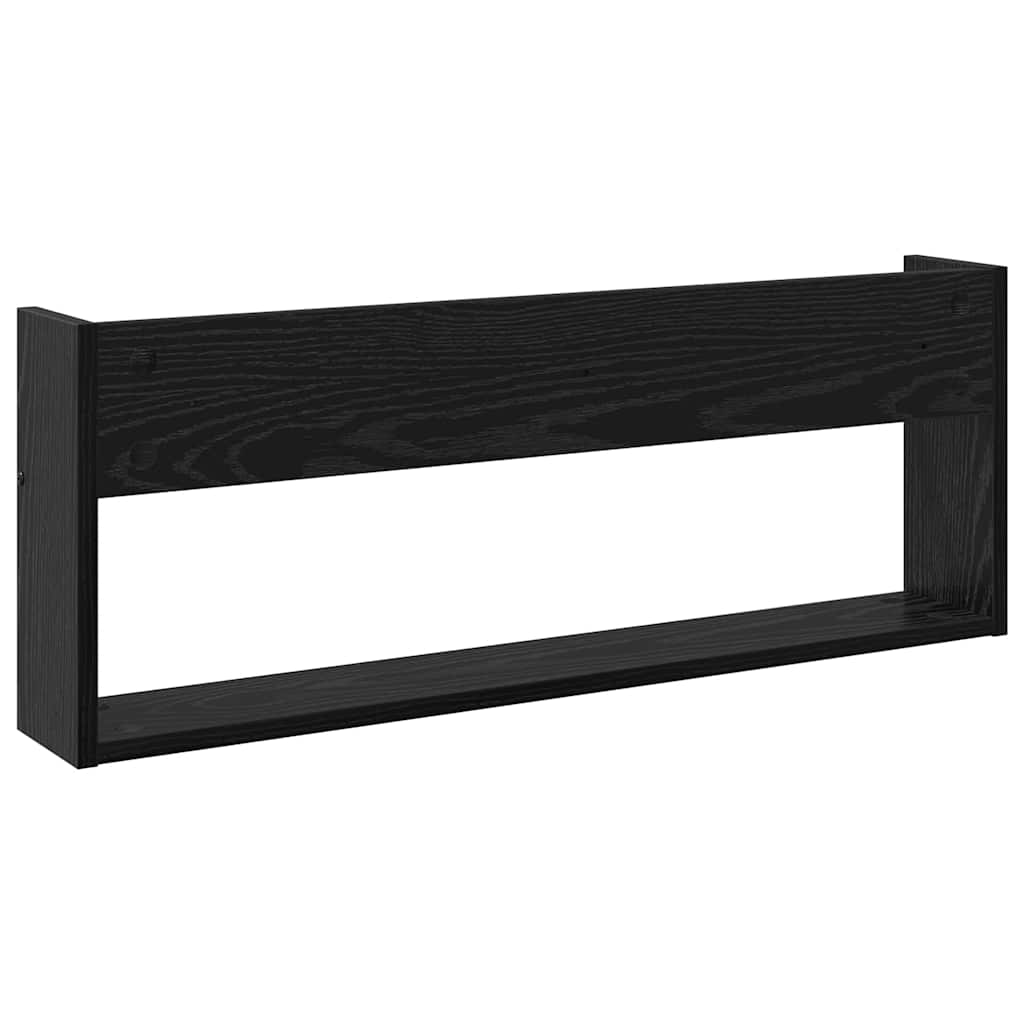 Magazinregal Schwarz Eichen-Optik 80 x 12 x 30 cm Holzwerkstoff