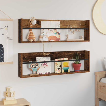 Magazinregal 2 Stk. Altholz 100 x 12 x 30 cm Holzwerkstoff