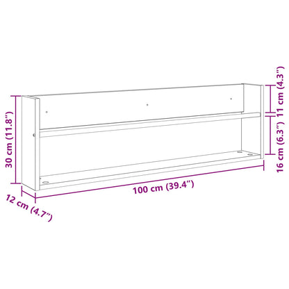 Magazinregal 2 Stk. Altholz 100 x 12 x 30 cm Holzwerkstoff
