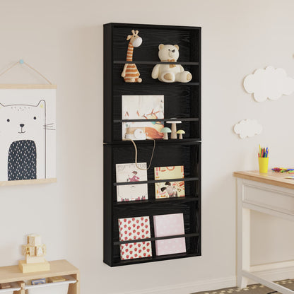 Magazinregal 2 stk. Schwarz Eichen-Optik 60 x 12 x 70 cm