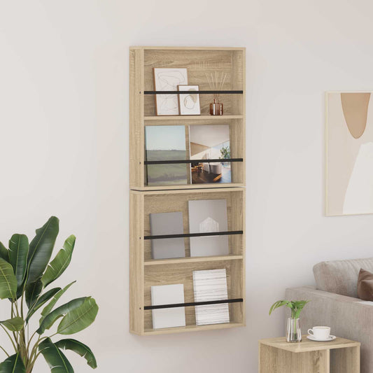 Magazinregal 2 stk. Sonoma-Eiche 60 x 12 x 70 cm Holzwerkstoff