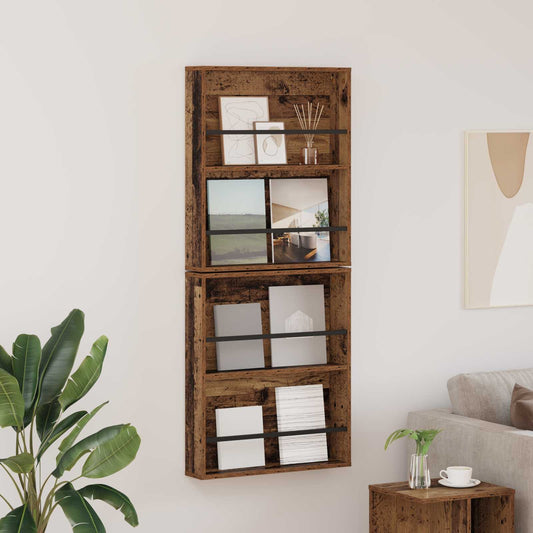 Magazinregal 2 stk. Altholz 60 x 12 x 70 cm Holzwerkstoff
