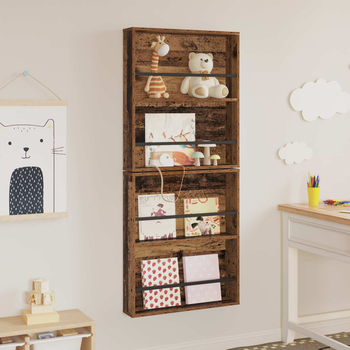 Magazinregal 2 stk. Altholz 60 x 12 x 70 cm Holzwerkstoff