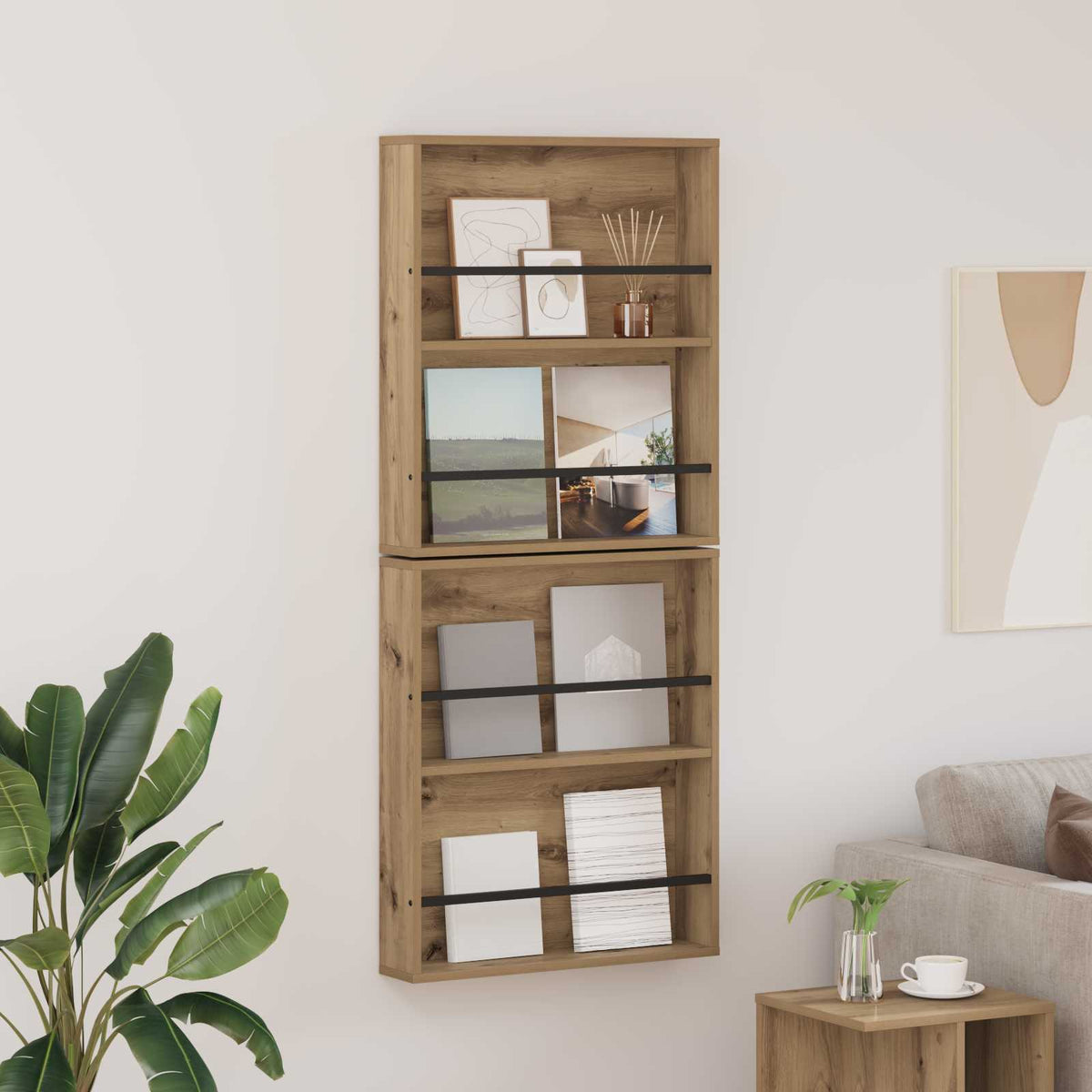 Magazinregal 2 stk. Artisan-Eiche 60 x 12 x 70 cm Holzwerkstoff