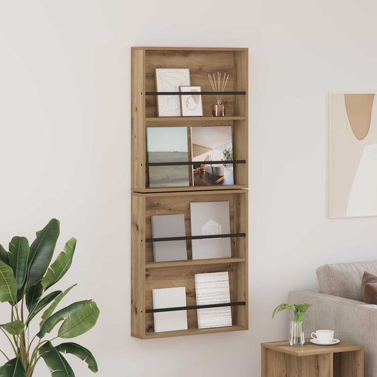 Magazinregal 2 stk. Artisan-Eiche 60 x 12 x 70 cm Holzwerkstoff