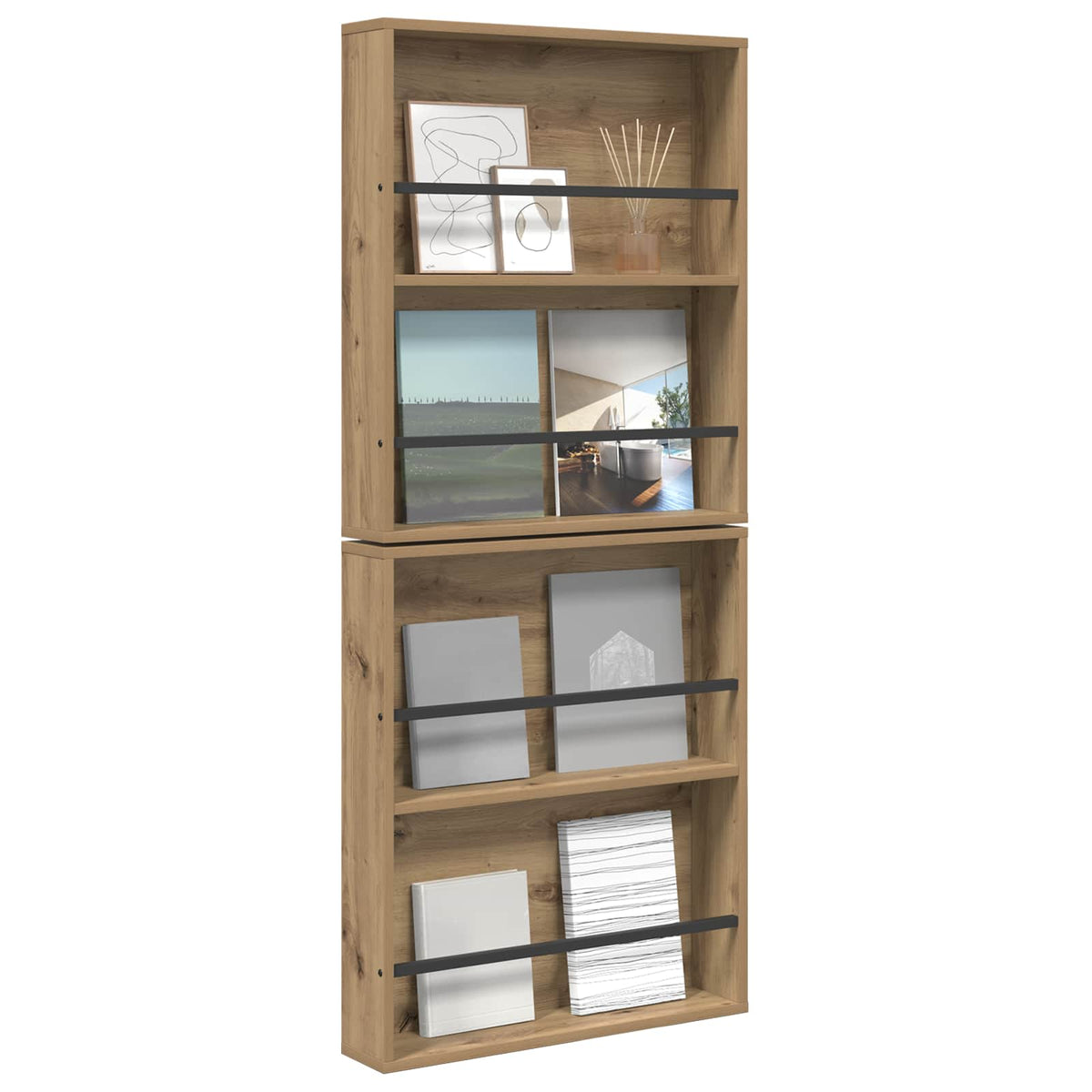 Magazinregal 2 stk. Artisan-Eiche 60 x 12 x 70 cm Holzwerkstoff