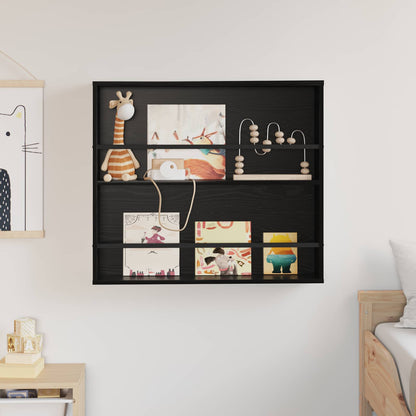 Magazinregal Schwarz Eichen-Optik 80 x 12 x 70 cm Holzwerkstoff