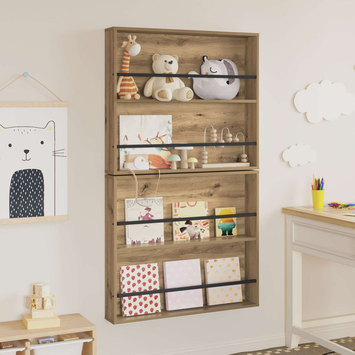 Magazinregal 2 stk. Artisan-Eiche 80 x 12 x 70 cm Holzwerkstoff