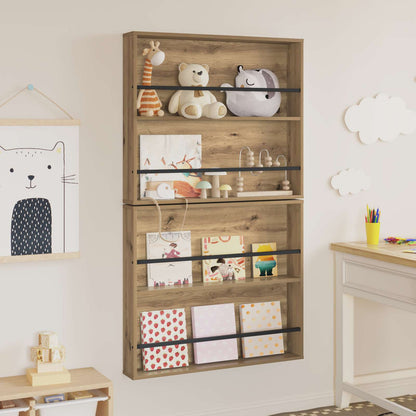 Magazinregal 2 stk. Artisan-Eiche 80 x 12 x 70 cm Holzwerkstoff