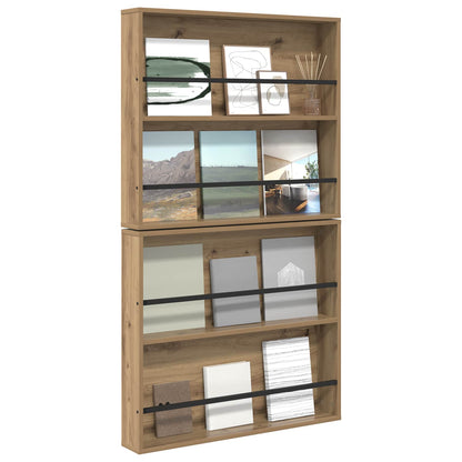 Magazinregal 2 stk. Artisan-Eiche 80 x 12 x 70 cm Holzwerkstoff