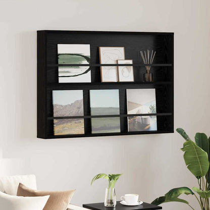 Magazinregal mit Regal Schwarz Eichen-Optik 100 x 12 x 70 cm