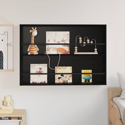 Magazinregal mit Regal Schwarz Eichen-Optik 100 x 12 x 70 cm