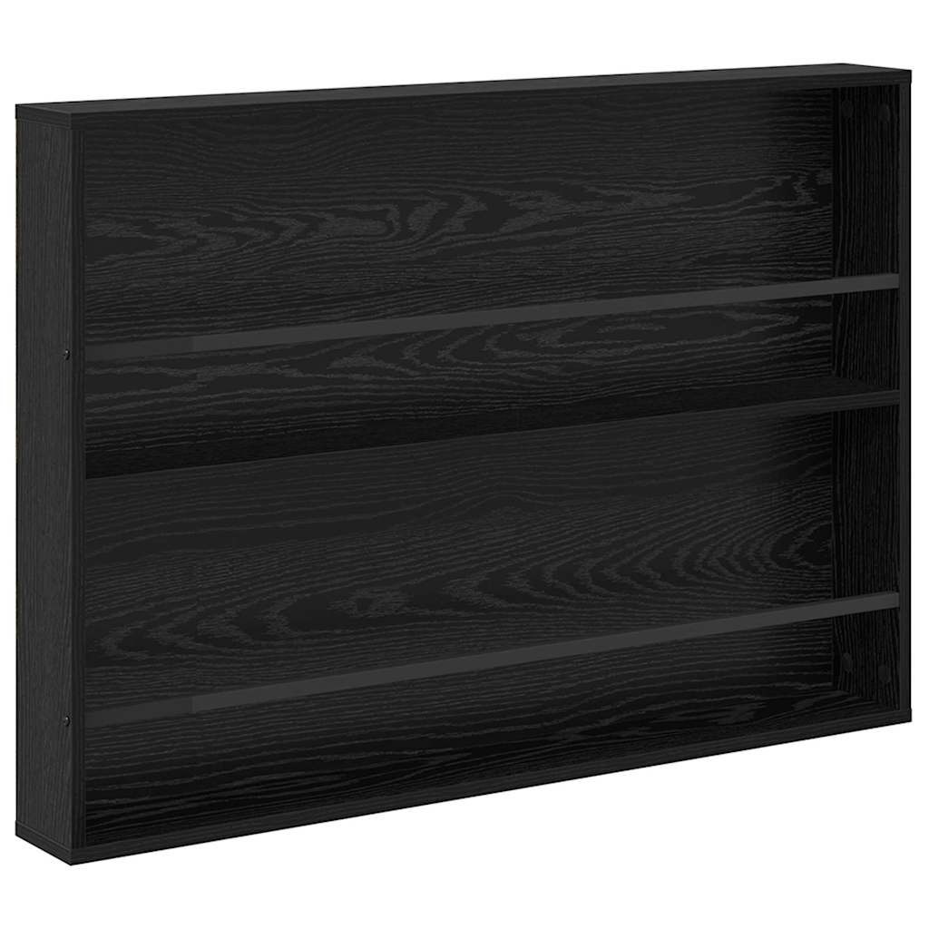Magazinregal mit Regal Schwarz Eichen-Optik 100 x 12 x 70 cm
