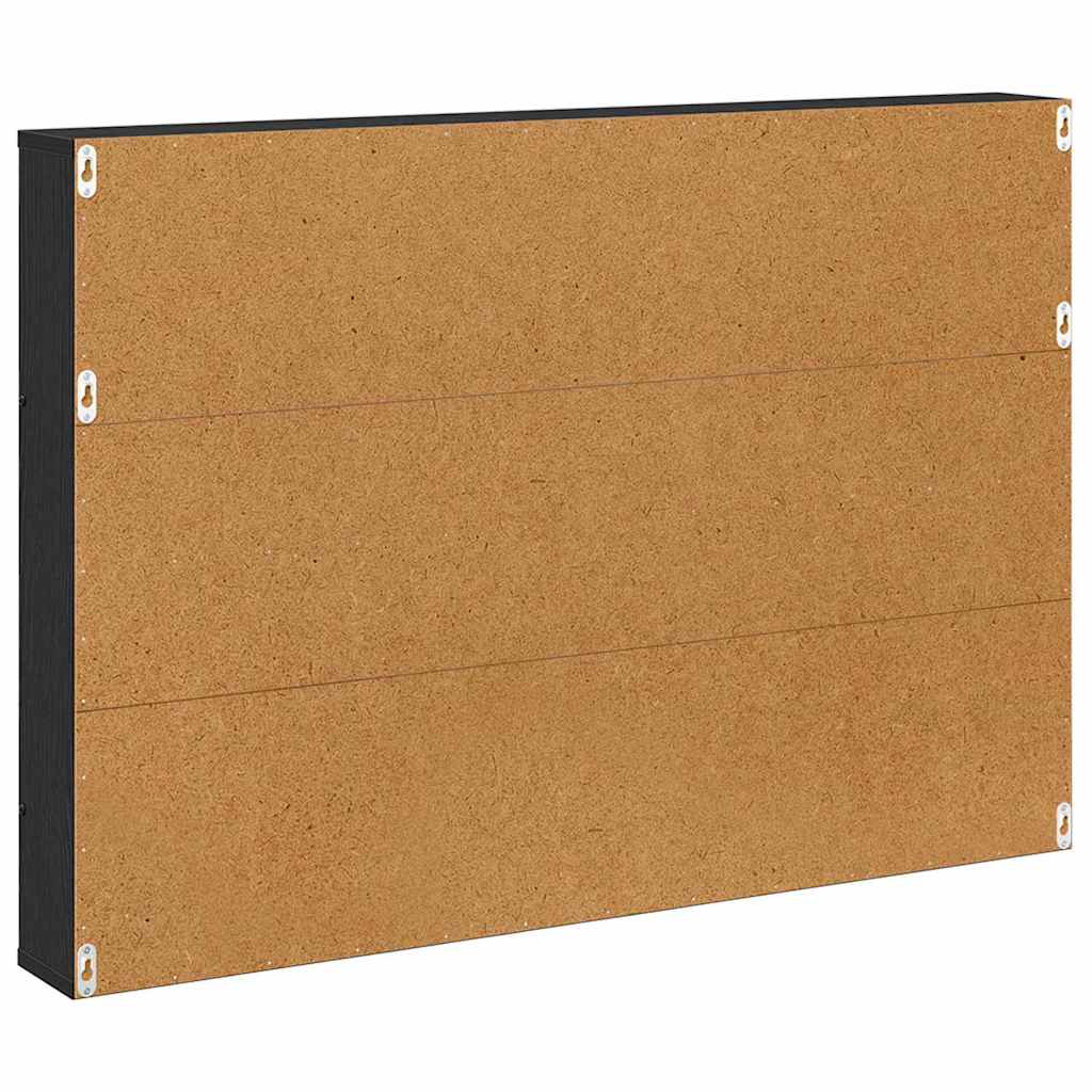 Magazinregal mit Regal Schwarz Eichen-Optik 100 x 12 x 70 cm