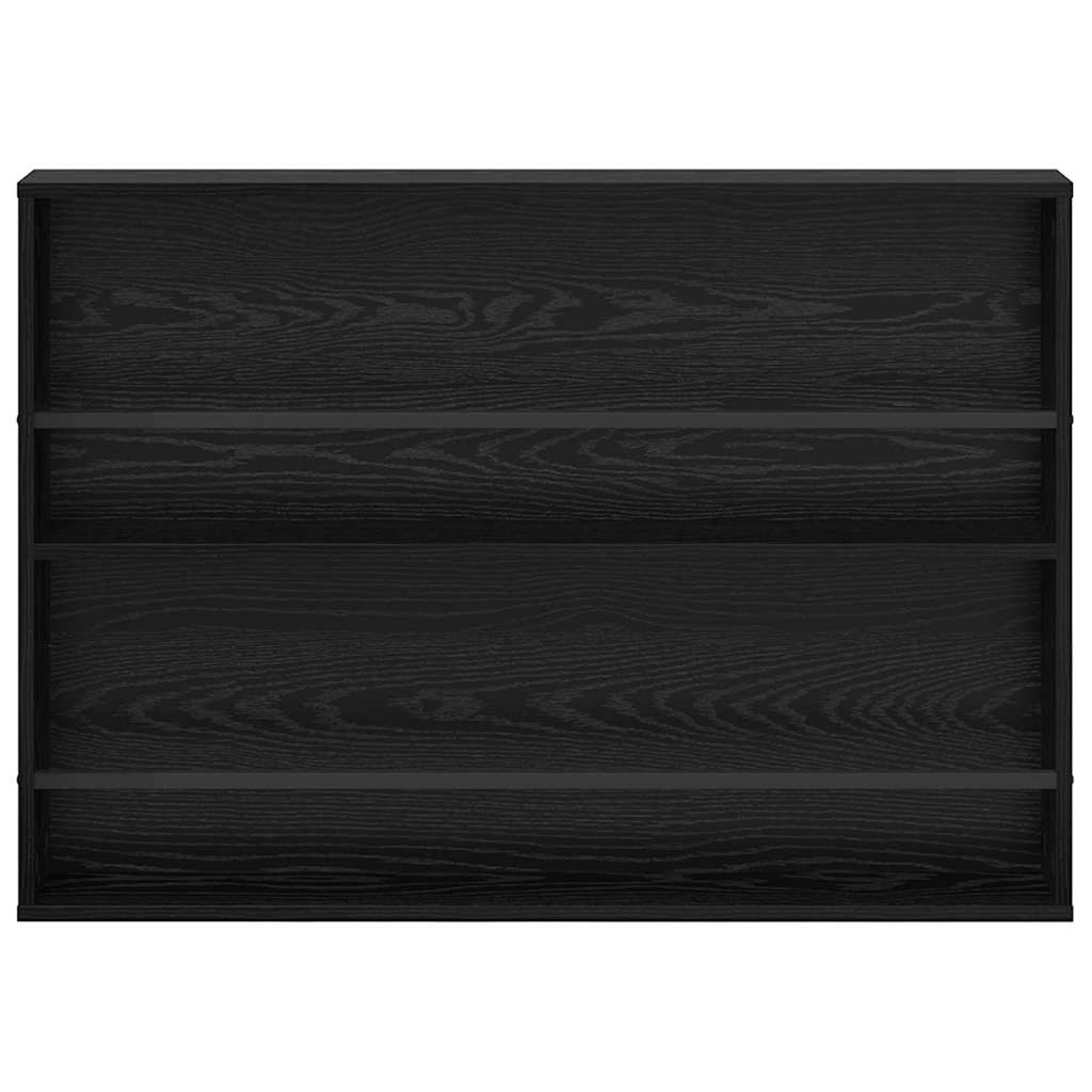 Magazinregal mit Regal Schwarz Eichen-Optik 100 x 12 x 70 cm