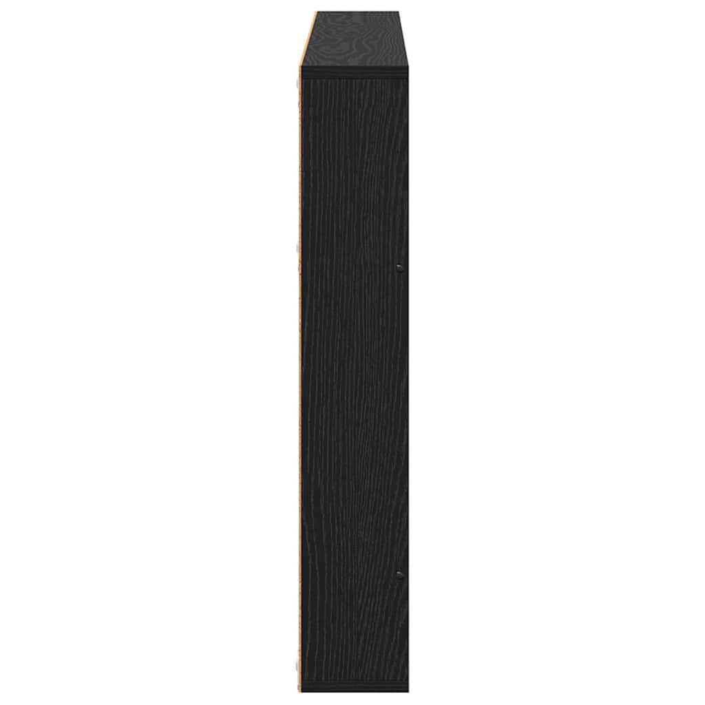 Magazinregal mit Regal Schwarz Eichen-Optik 100 x 12 x 70 cm