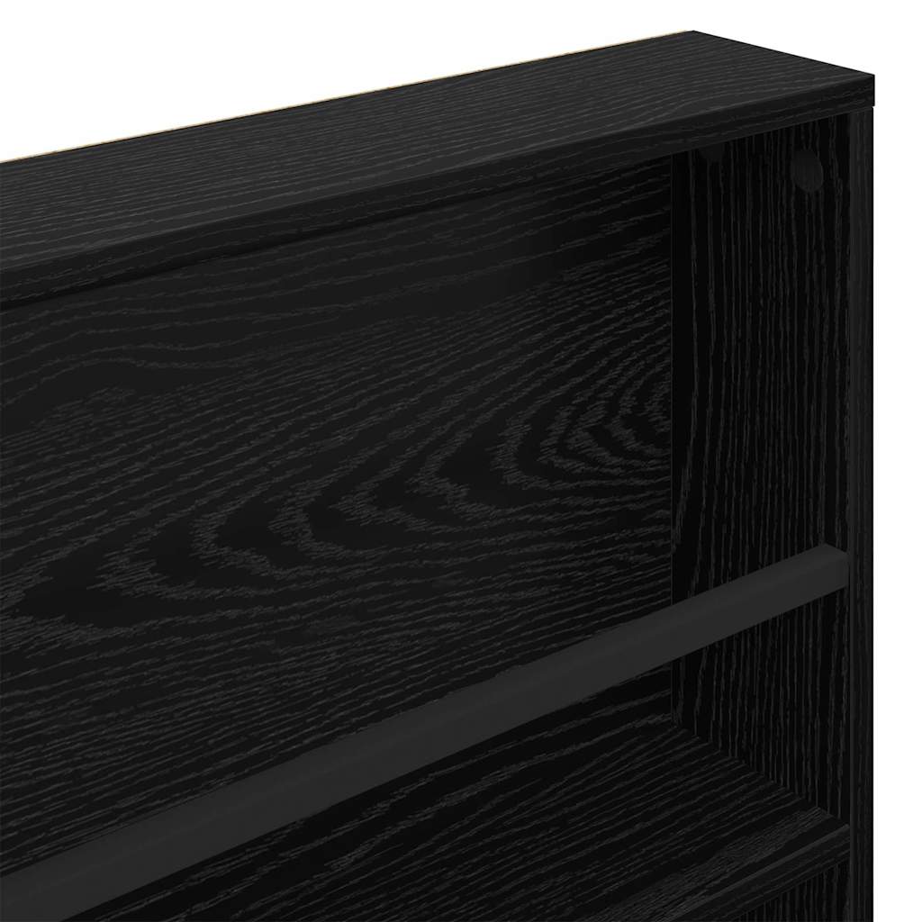Magazinregal 2 stk. Schwarz Eichen-Optik 100 x 12 x 70 cm