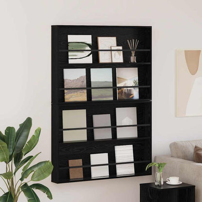 Magazinregal 2 stk. Schwarz Eichen-Optik 100 x 12 x 70 cm