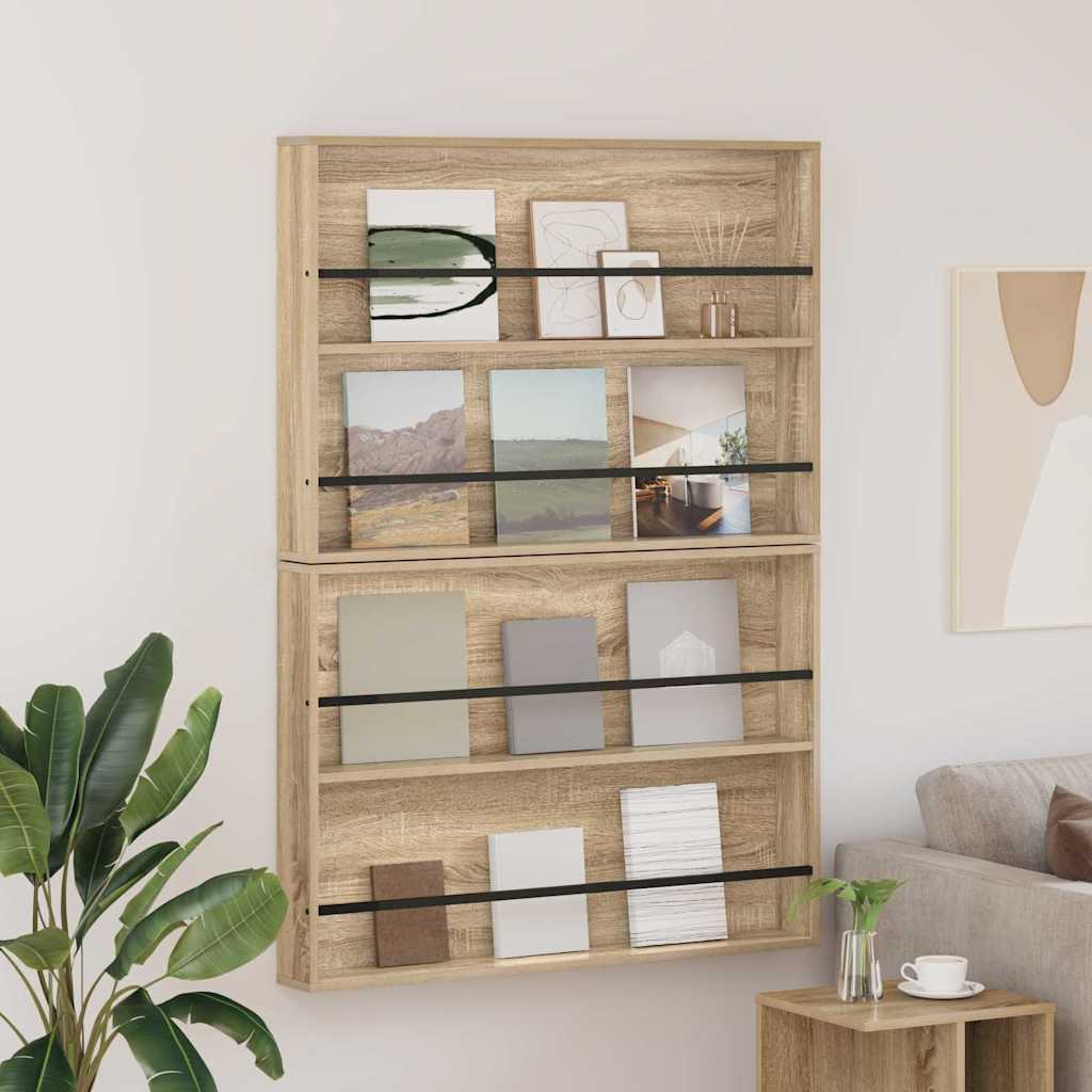 Magazinregal 2 stk. Sonoma-Eiche 100 x 12 x 70 cm Holzwerkstoff